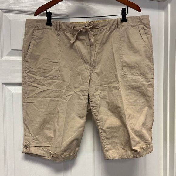 Eddie Bauer Tan Waist Tie Bermuda Shorts sz 20T - Picture 1 of 6